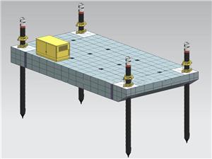El acero 800T levanta la barcaza modular de la plataforma flotante de los pontones para la construcción del embarcadero