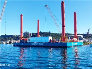 Piattaforma autoelevante personalizzata per chiatta sollevabile da 600 tonnellate in vendita