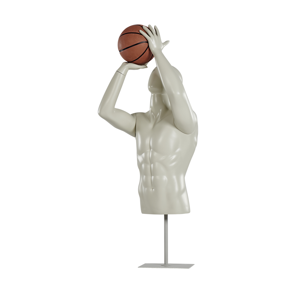 Male Half Body Shot Basketball Mannequin Torso Full Back