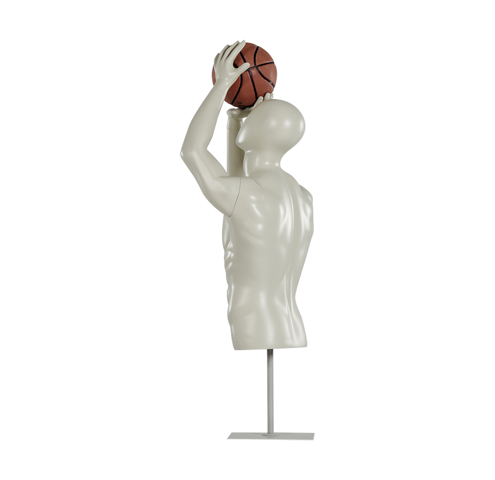 Male Half Body Shot Basketball Mannequin Torso Full Back