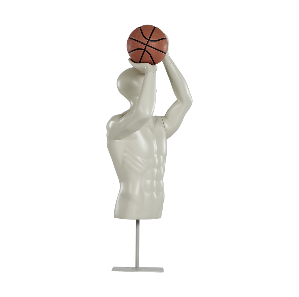 Male Half Body Shot Basketball Mannequin Torso Full Back