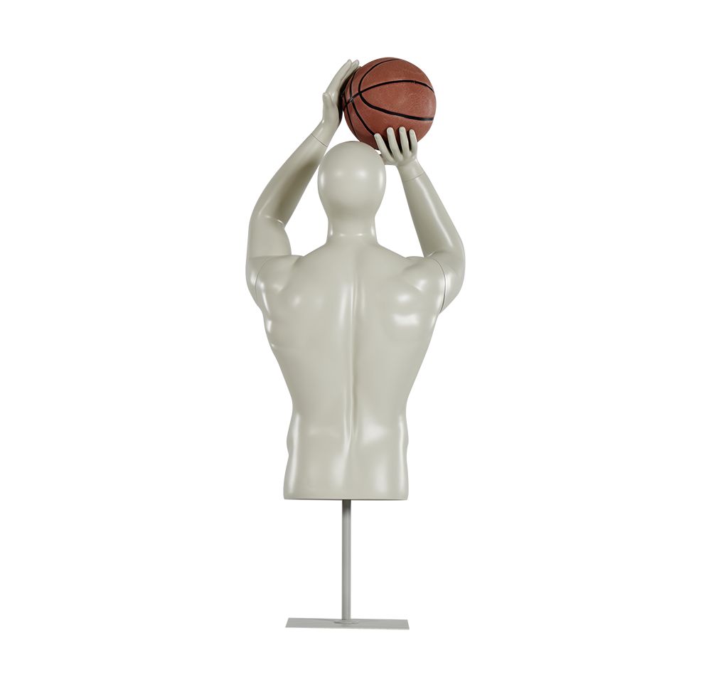 Male Half Body Shot Basketball Mannequin Torso Full Back