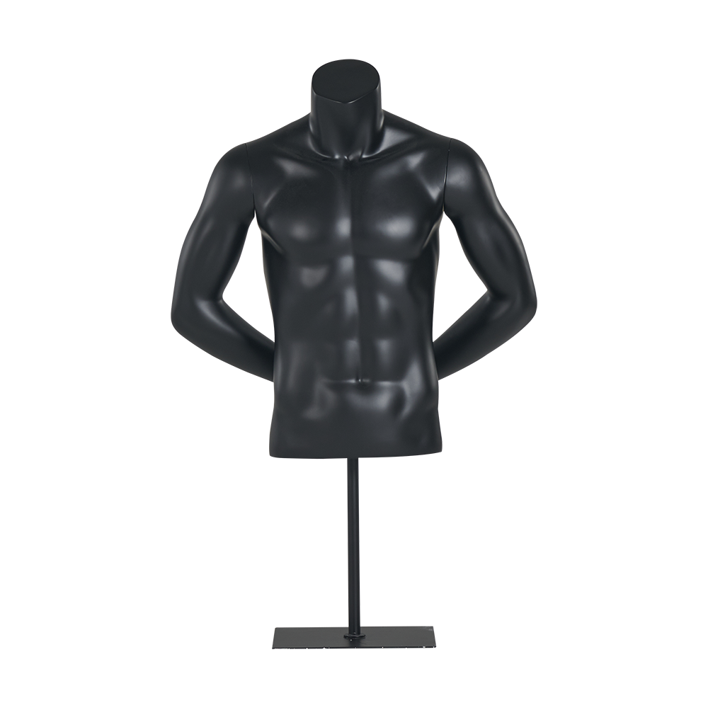 Full Back hand black male Torso Mannequin