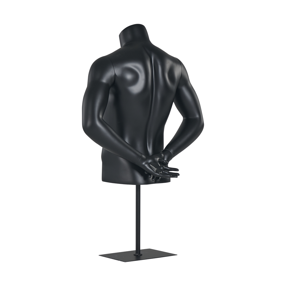Full Back hand black male Torso Mannequin