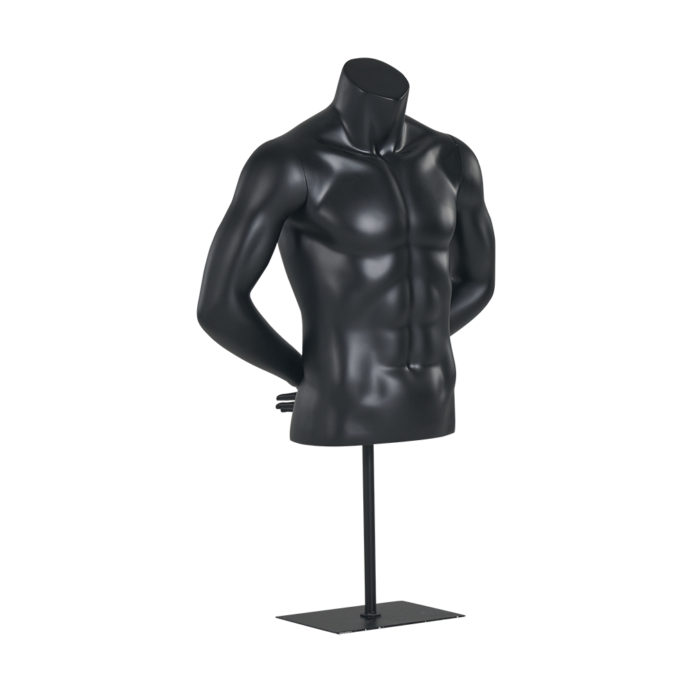Full Back hand black male Torso Mannequin