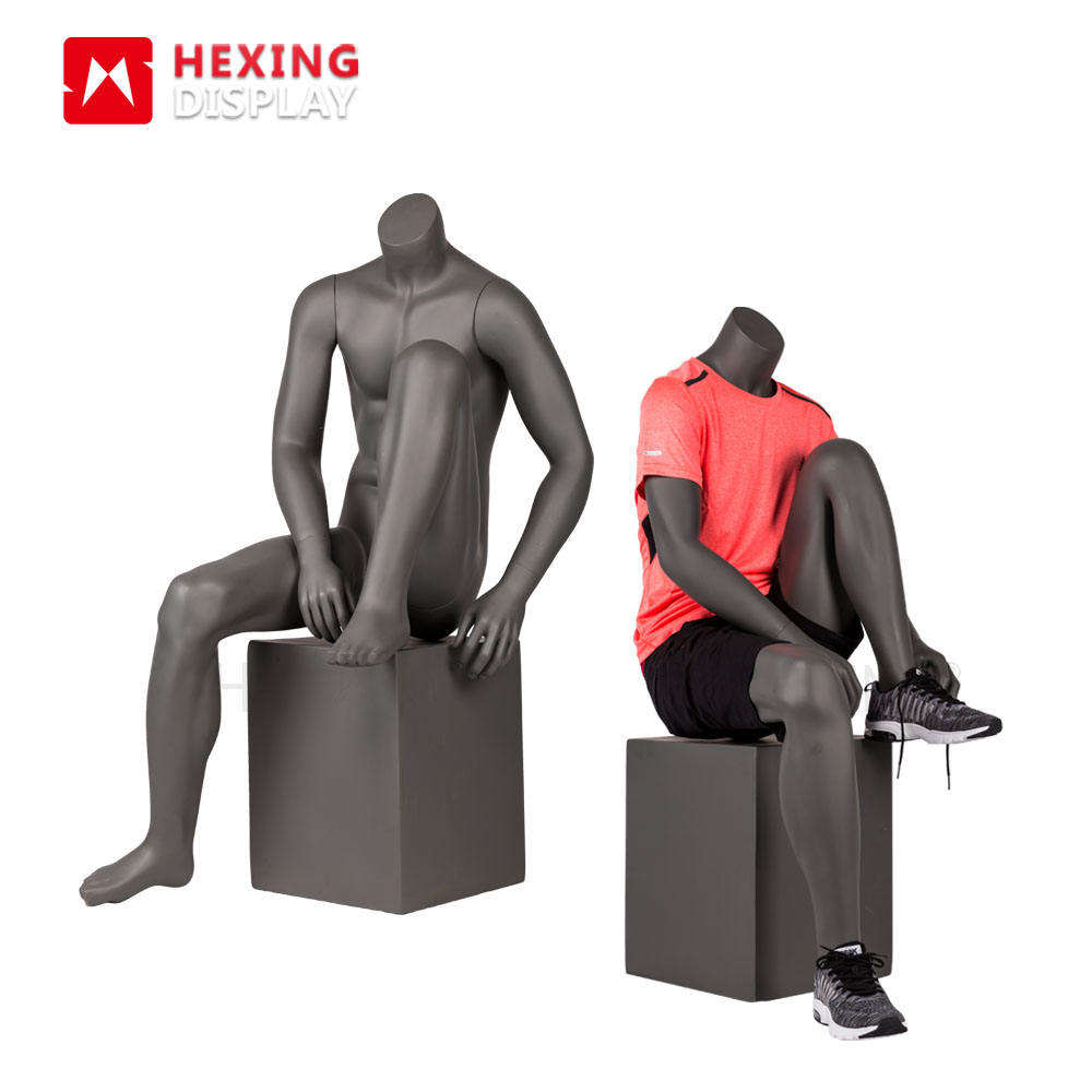 Retail Store Headless Male Athletic sitting down Mannequins