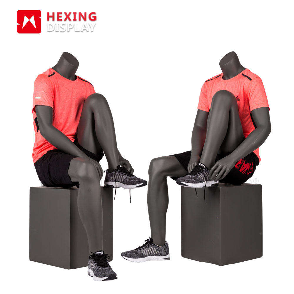 Retail Store Headless Male Athletic sitting down Mannequins