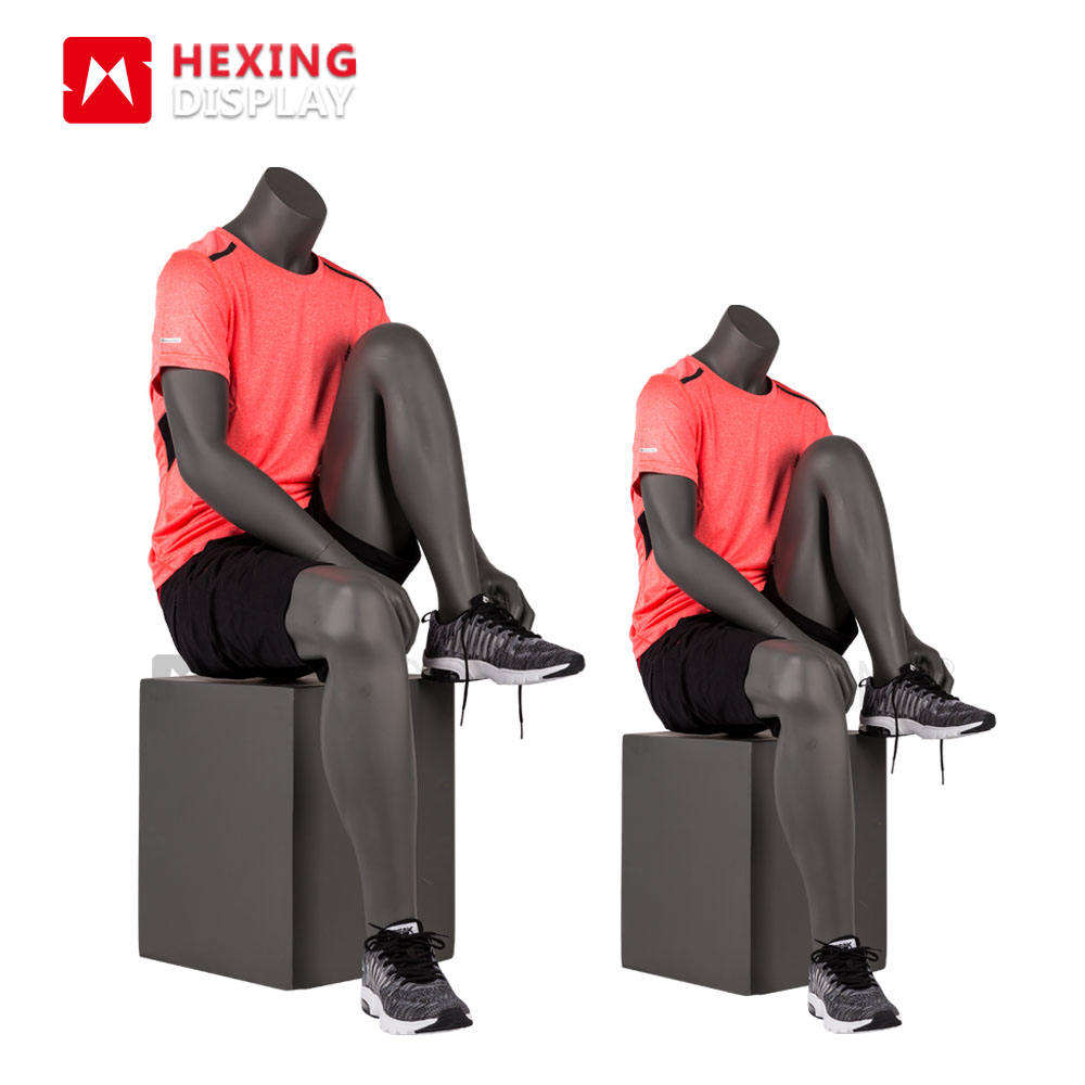 Retail Store Headless Male Athletic sitting down Mannequins