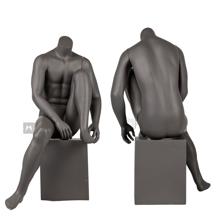 Retail Store Headless Male Athletic sitting down Mannequins
