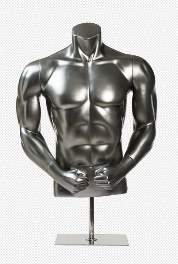 Vestido masculino plus size torso manequim muscular