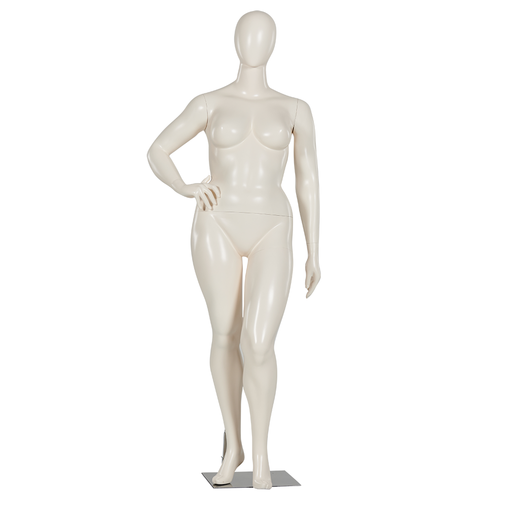Plus Size Full Body Female Mannequin with Hand on Hip