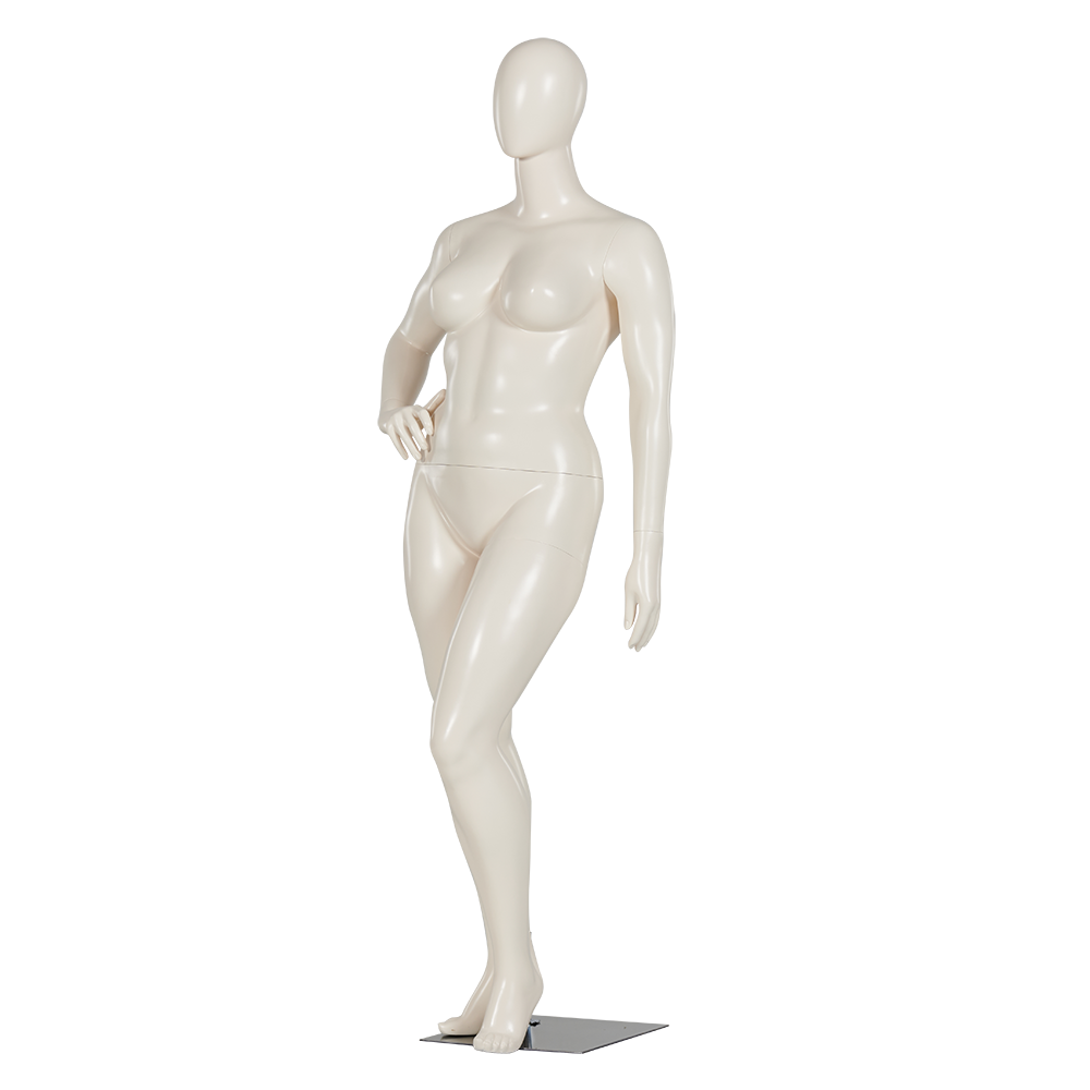 Plus Size Full Body Female Mannequin with Hand on Hip