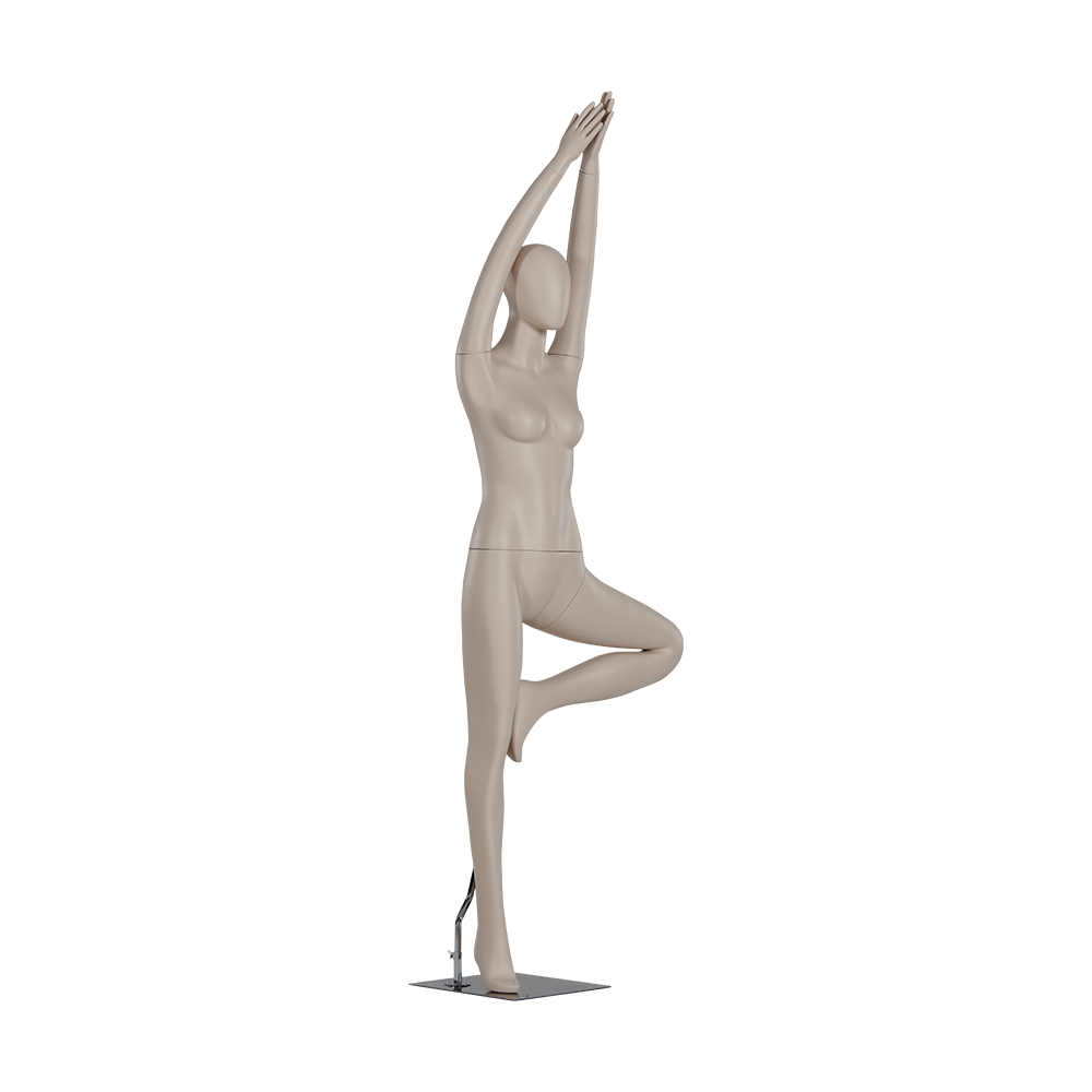 Female Mannequin in Tree Pose Yoga Stretch