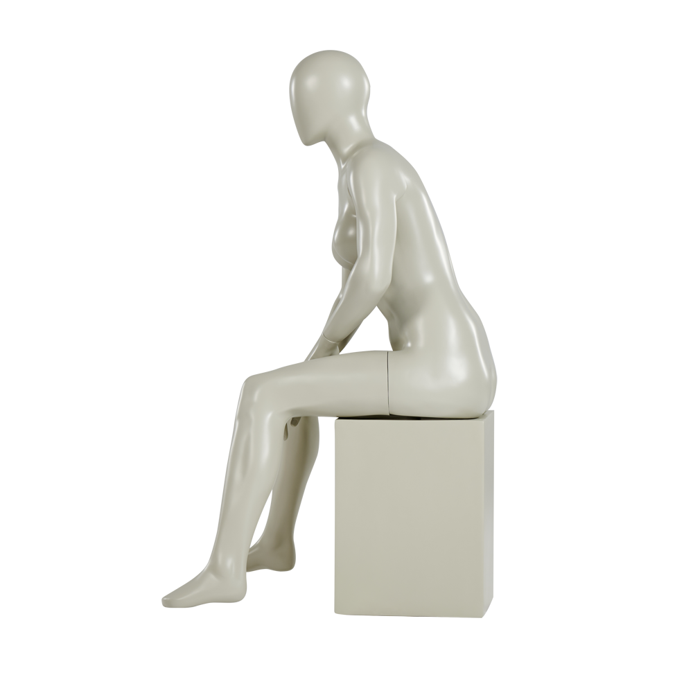 Fiberglass Display Sitting Female Mannequin