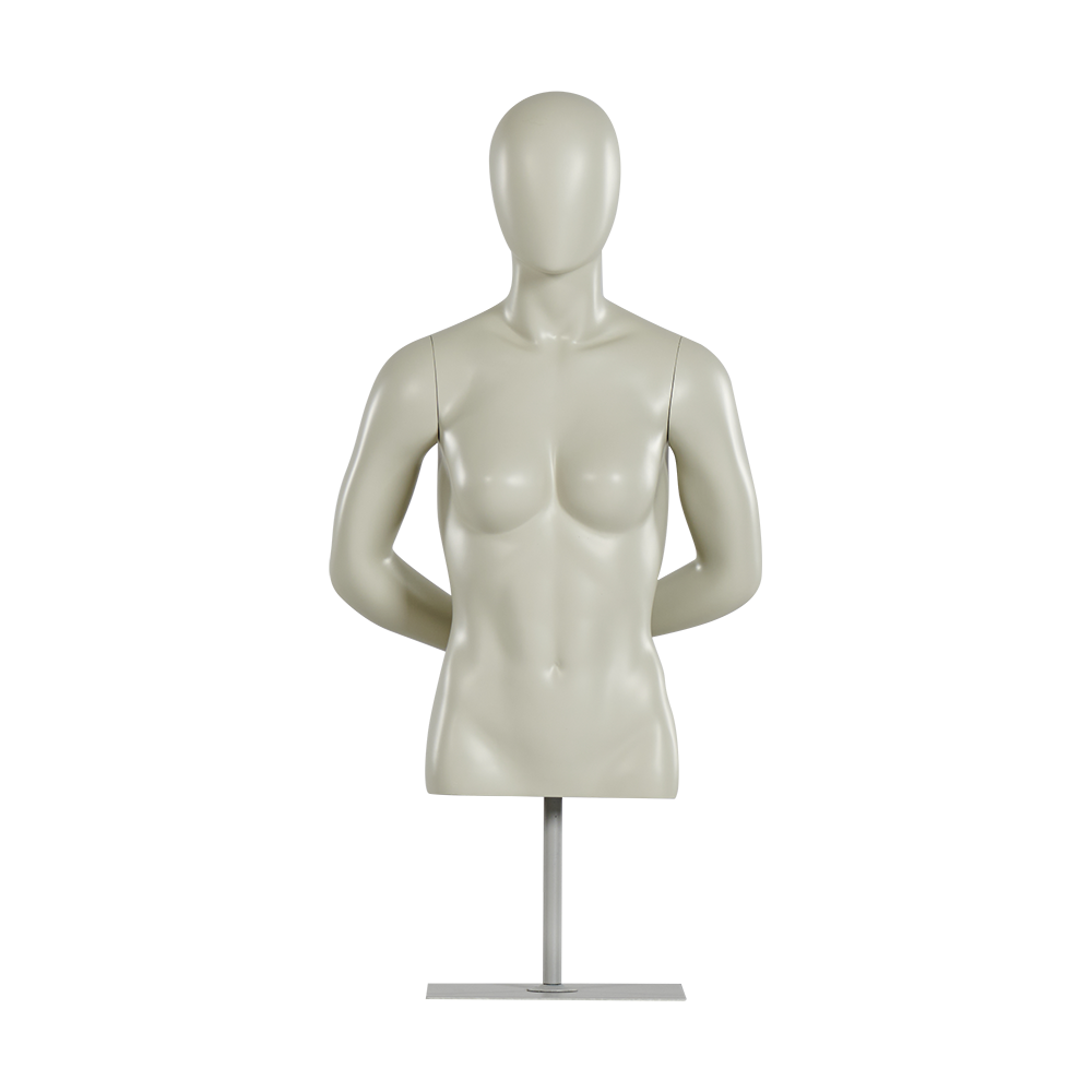 Manequim feminino de meio torso para exibição de loja