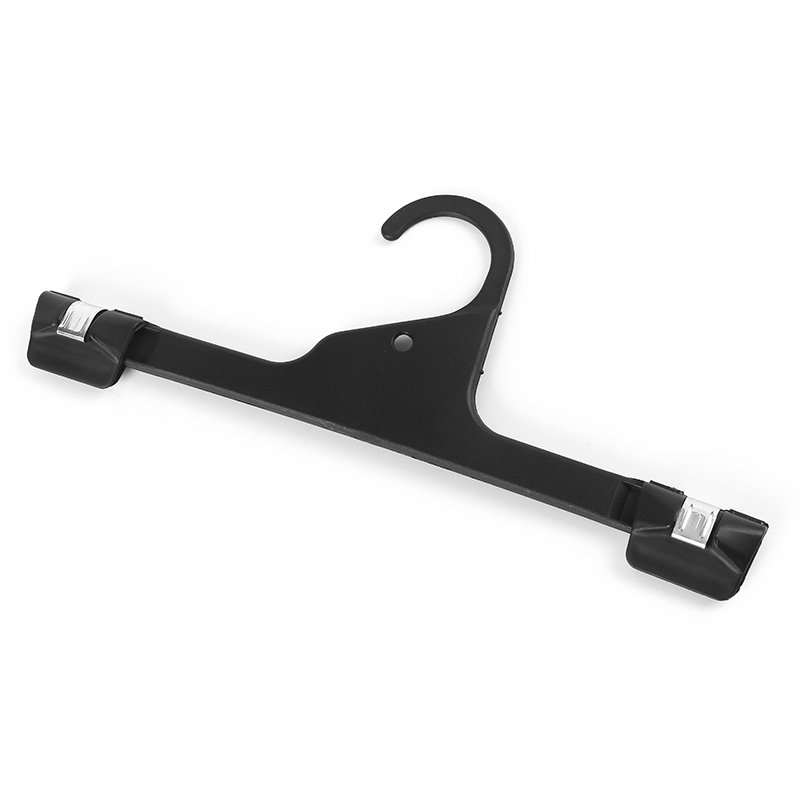 Hang-Safe Black Plastic Pant Hanger with Pinch Grips