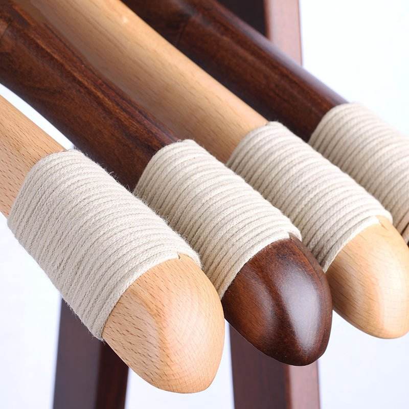 Luxurious Unique Shaped Wooden Clothes Hangers in Black/Vintage Brown Finish with Long Golden Hook for Coats/Suits/Jacket/Top Garment