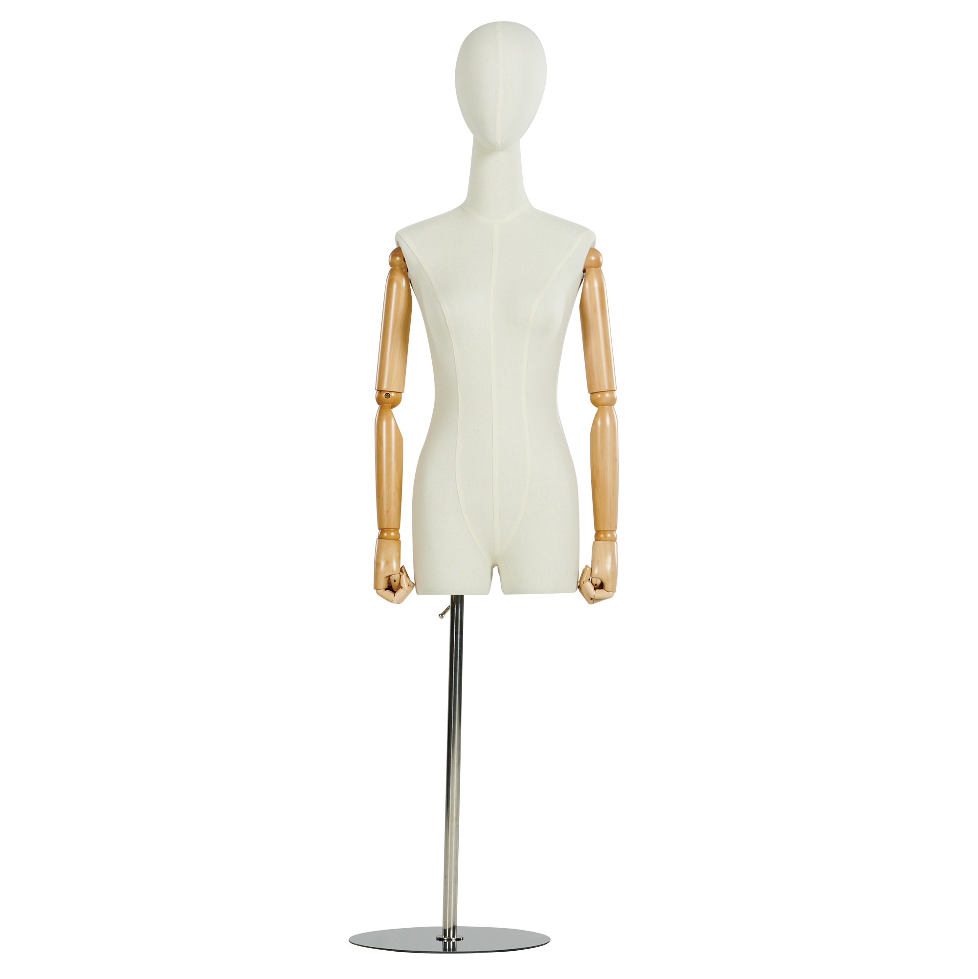 Oblika obleke lutke za stoječo žensko s trupom na polovici telesa