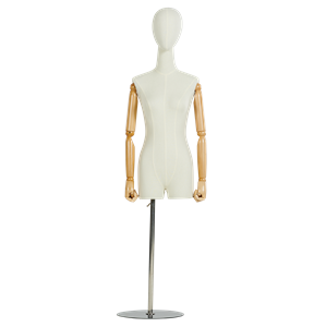 Forma de vestido de manequins de mulher em pé com torso de meio corpo