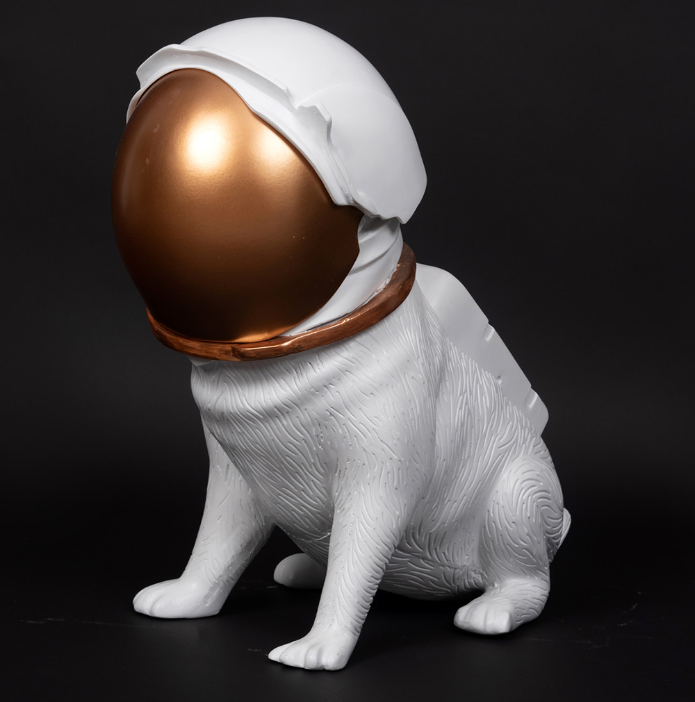 Realistic Chrome Dog Mannequin