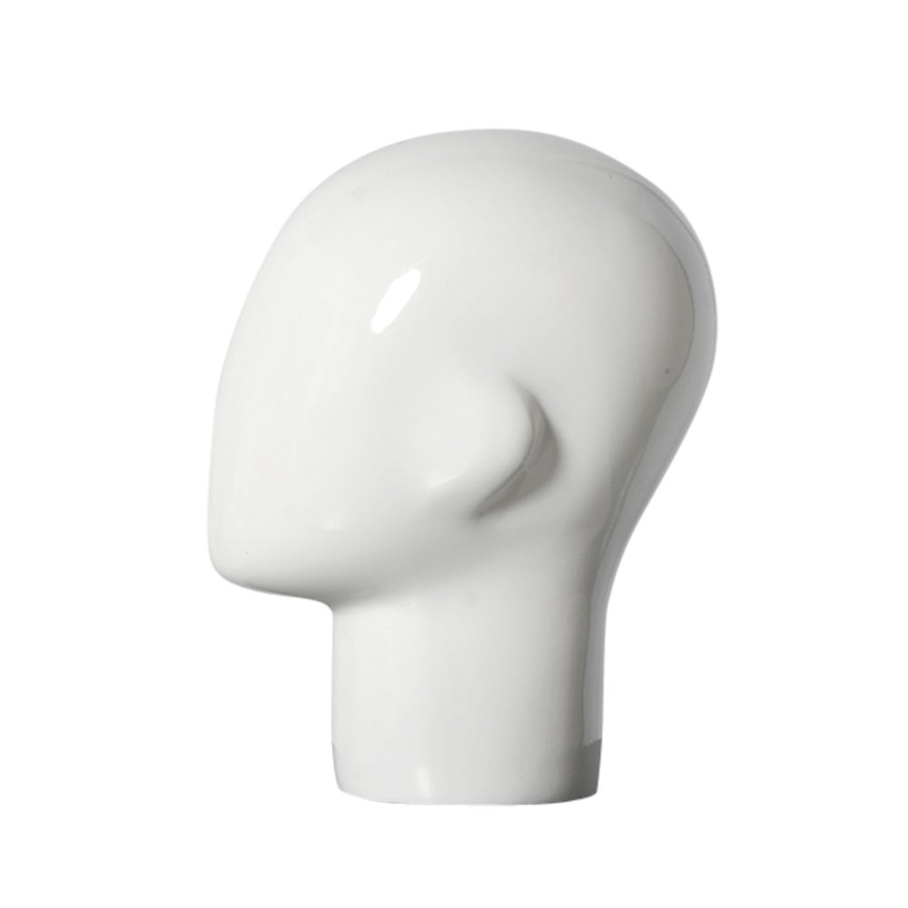 Asian Glossy White Abstract Male Torso Fiberglass head