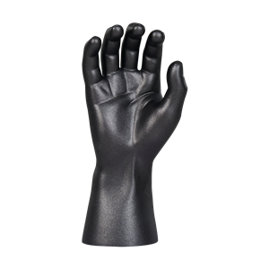 Manichino realistico maschile in plastica nera per display con guanti