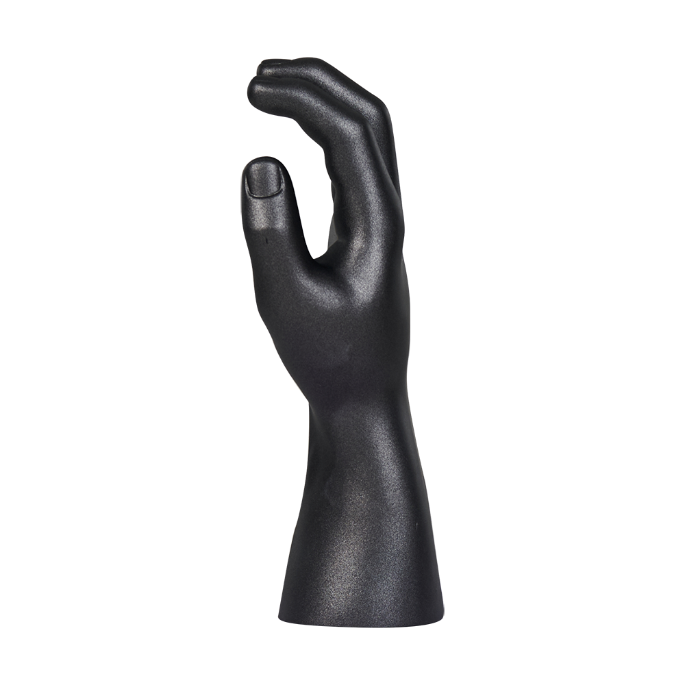 Black Plastic Male Realistic Mannequin Hand For Glove Display