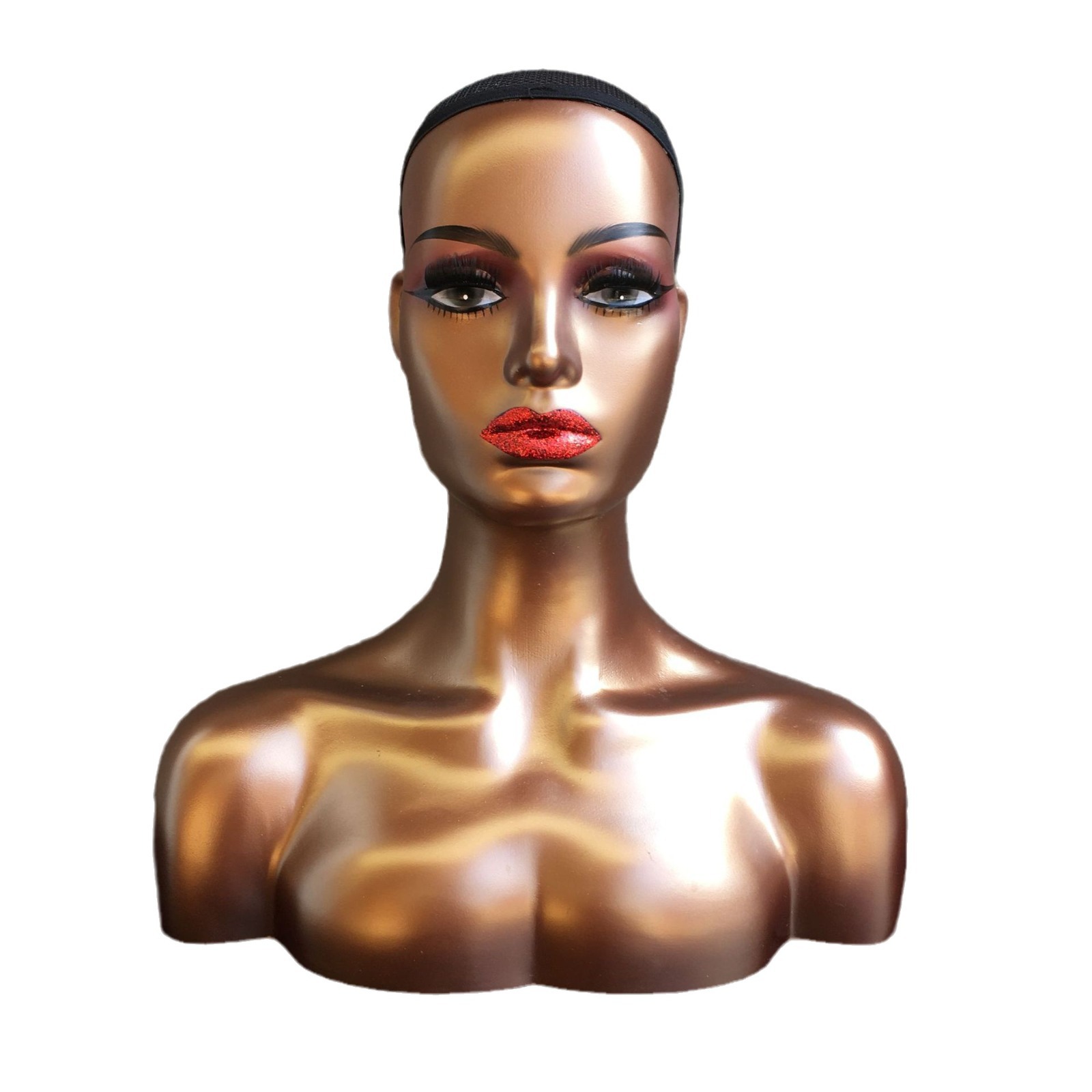 Plastic Realistic Female Mannequin Head For Display Wigs head with shoulder