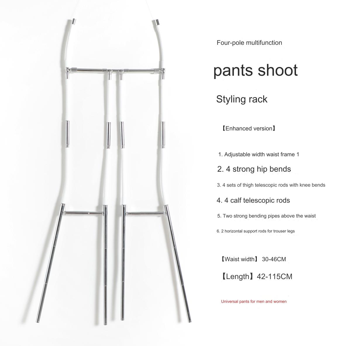 Four-bar multifunctional pants shooting molding rack