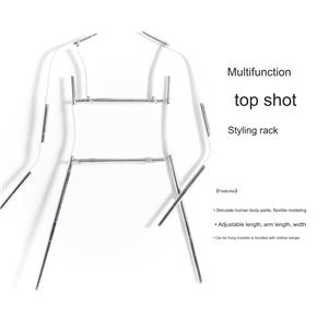 رفوف عرض الملابس على شكل جسم معدني مع شكل فستان عصري قابل للتعديل