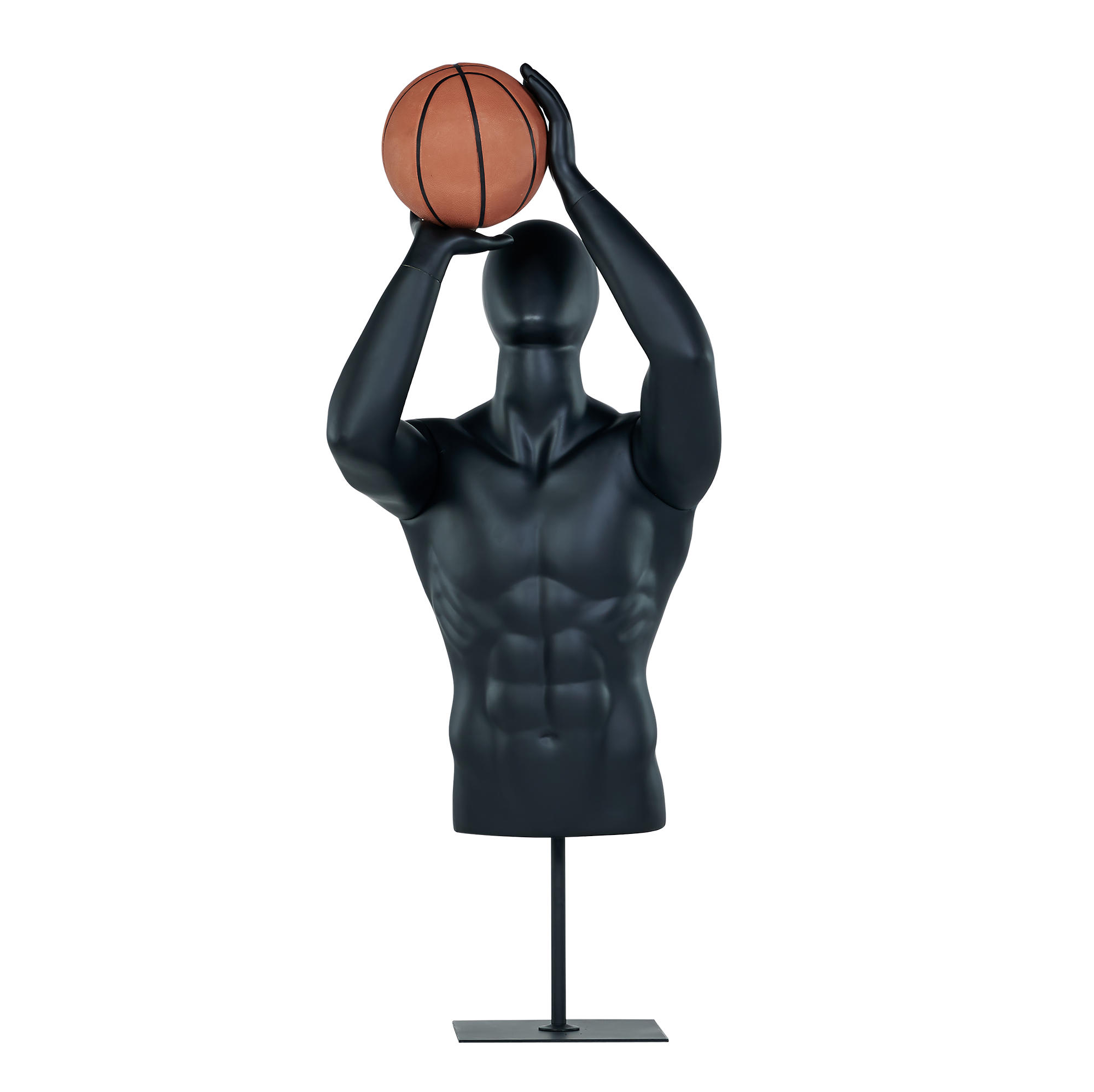 Torso di manichino da basket con metà corpo maschile e schiena intera