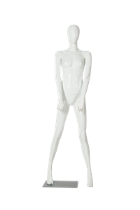 Manichino femminile bianco a figura intera con braccia in avanti