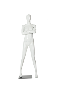 Manichino donna bianca con braccia incrociate