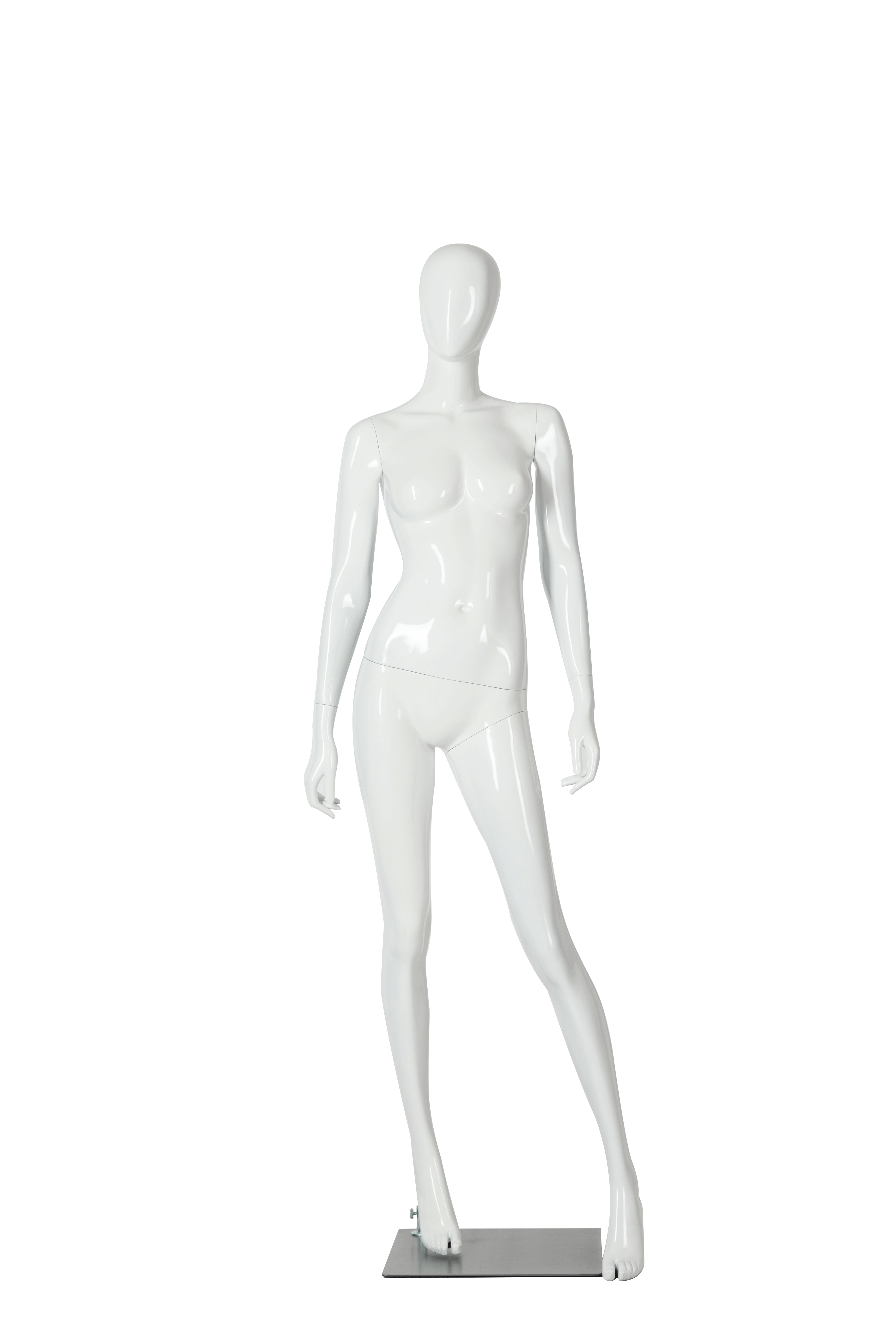 Mannequin femme blanc avec pose jambe en avant