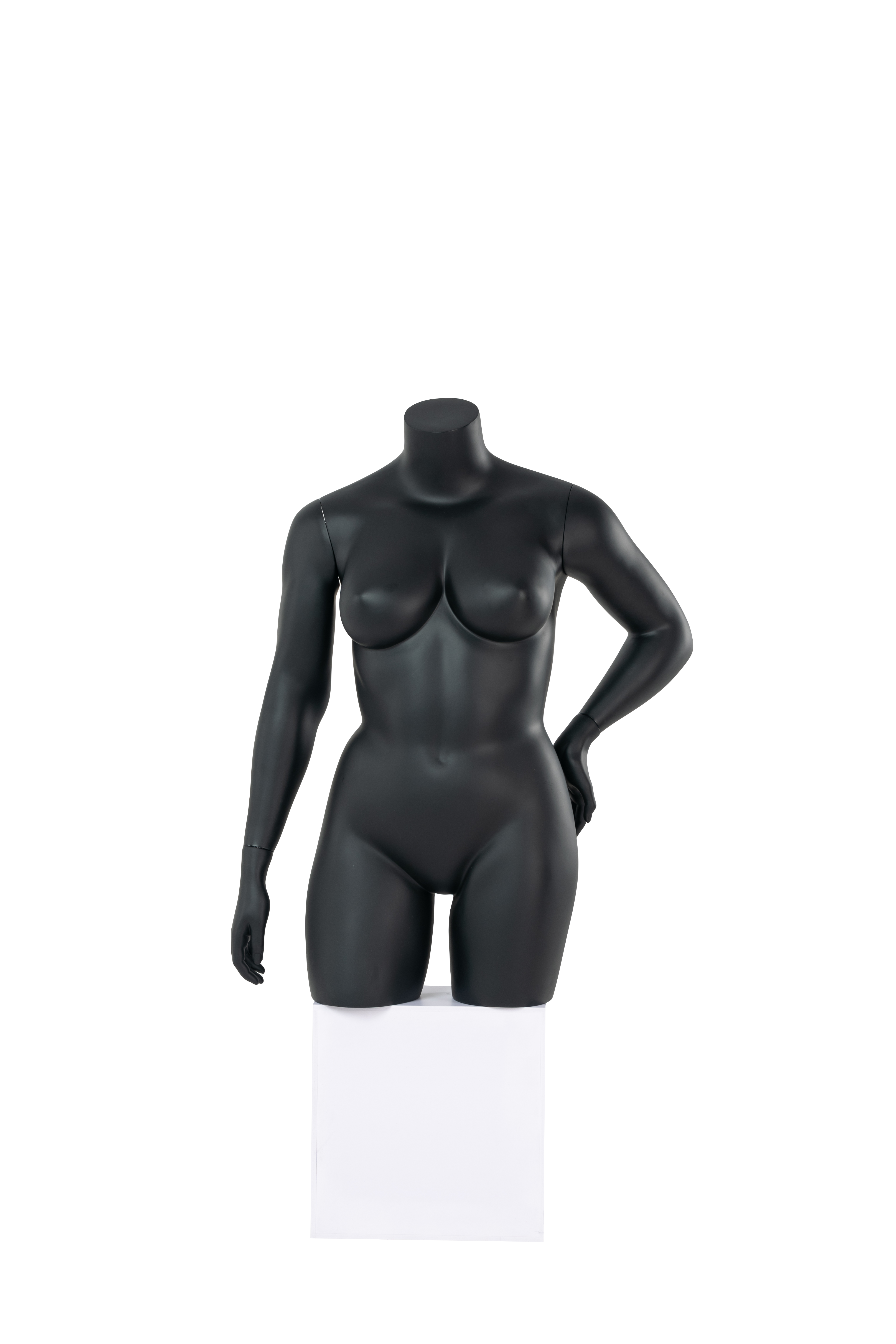 Mannequin femme demi-corps grande taille avec une main sur la hanche