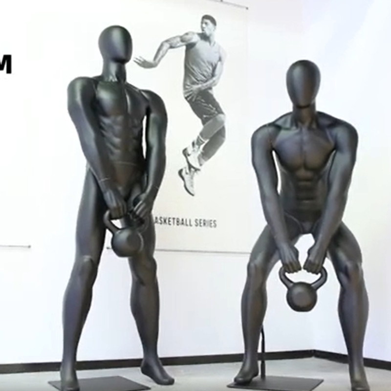 Black Male Mannequins with Kettlebell