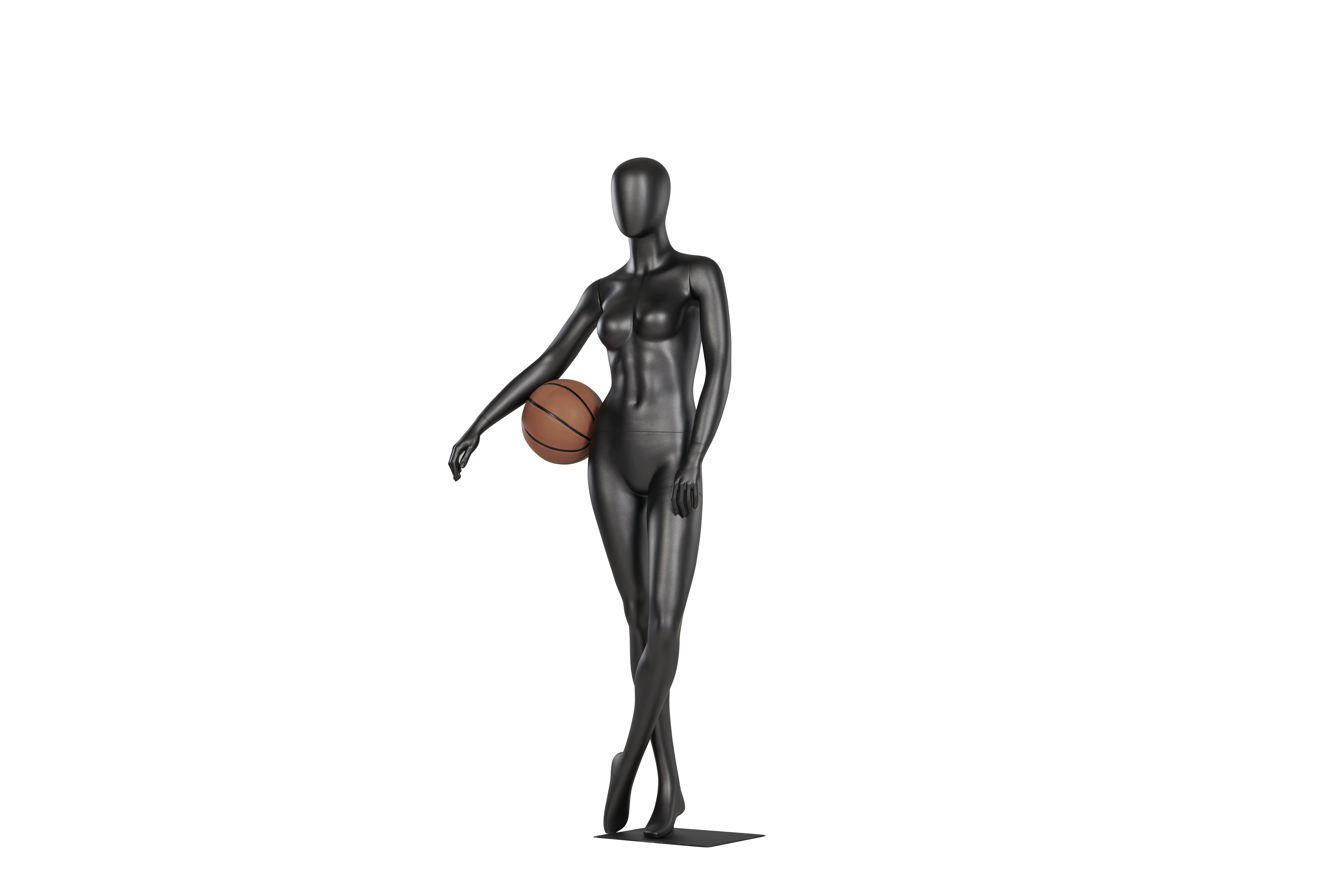 Female Casual Standing Mannequin with Basketball Pose