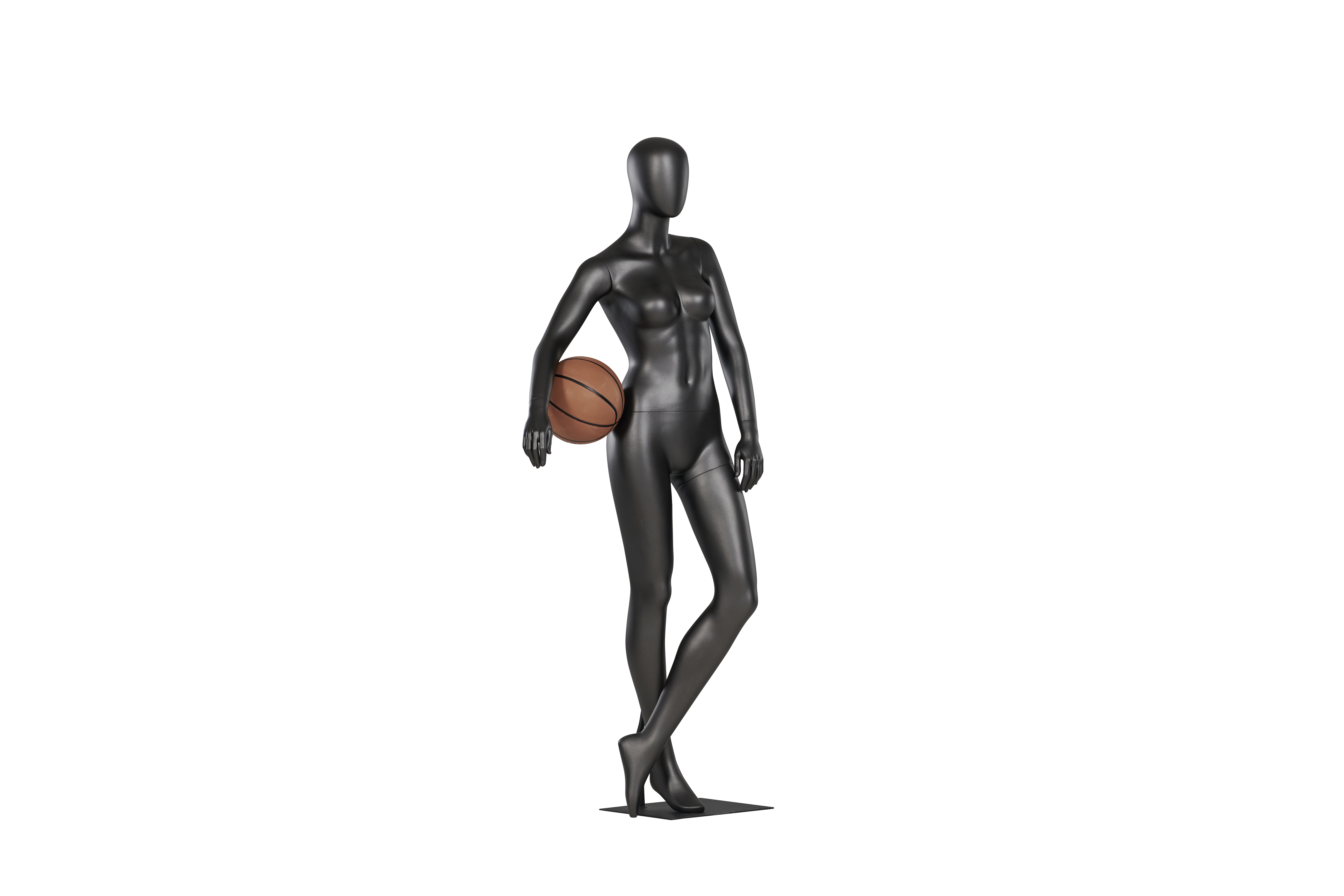 Female Casual Standing Mannequin with Basketball Pose