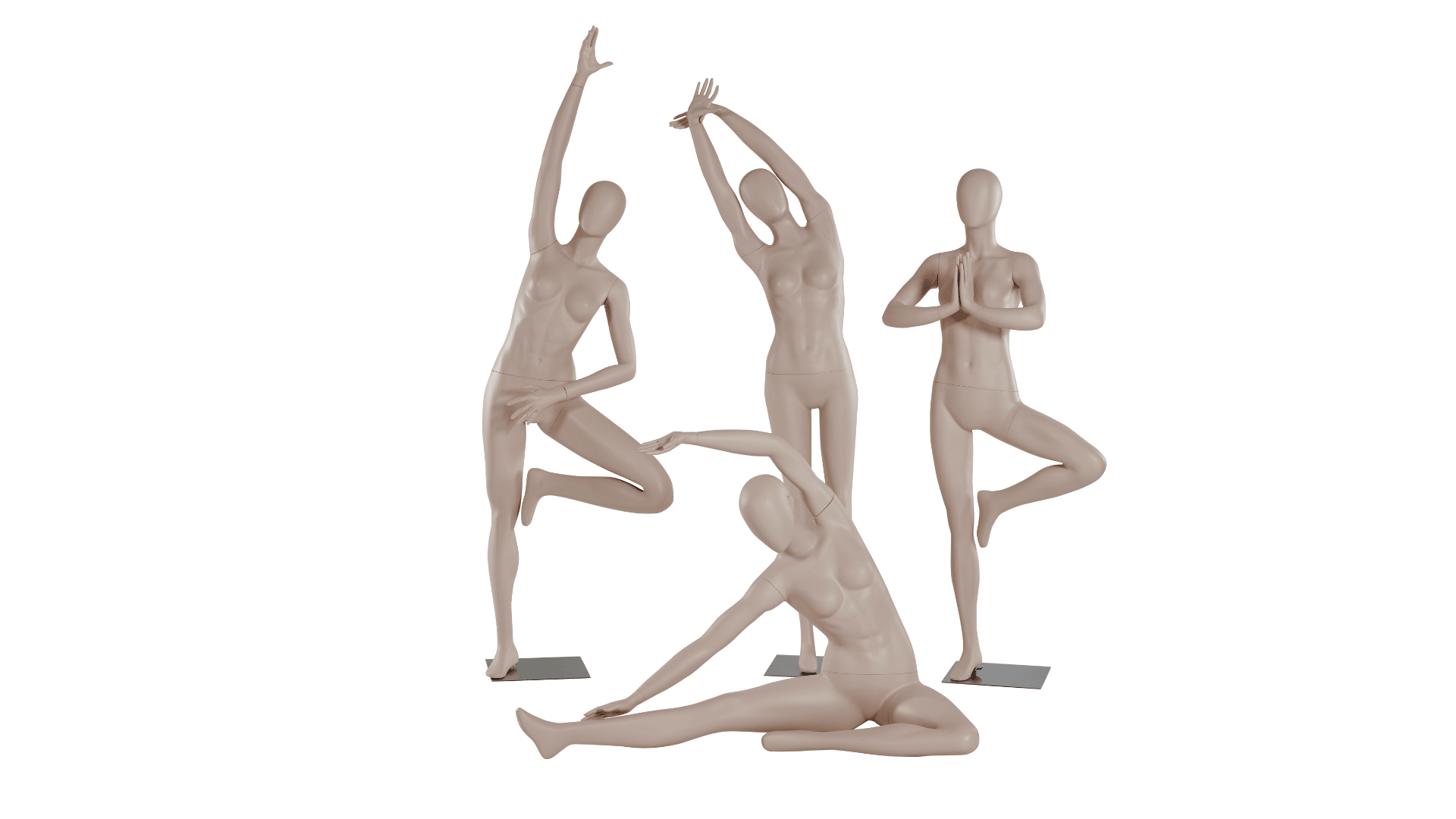 Female Mannequin in Tree Pose Yoga Stretch