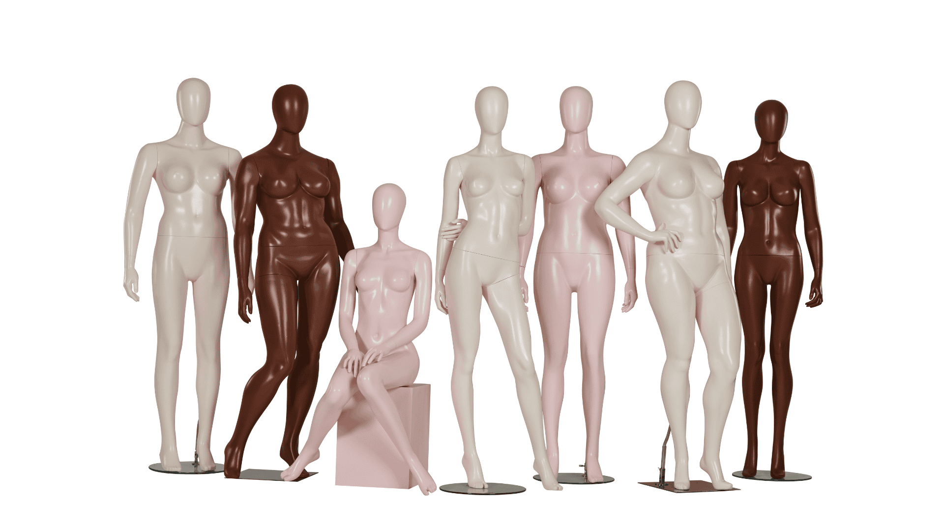 Plus Size Full Body Female Mannequin with Hand on Hip