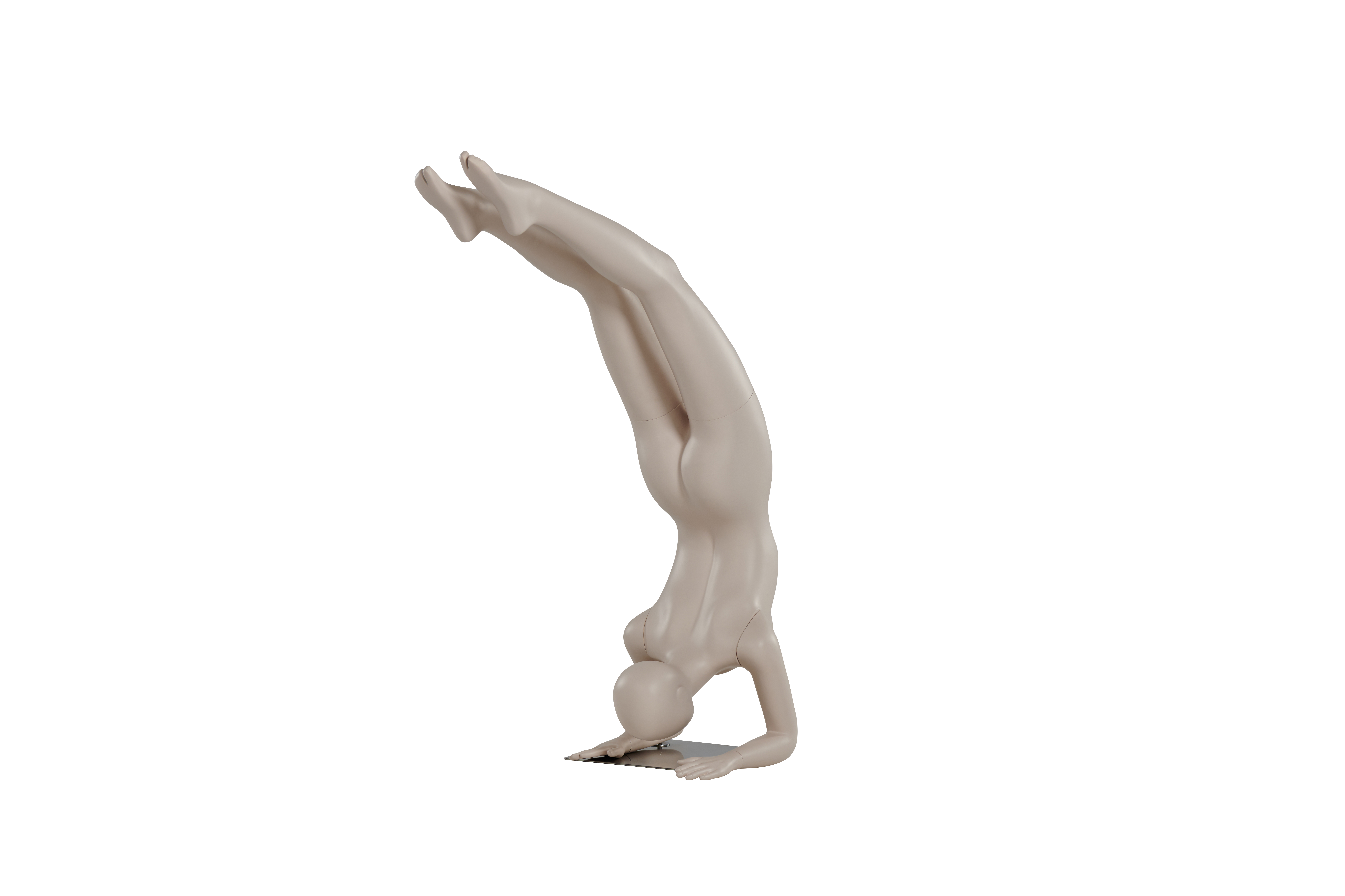 Maniquí femenino en pose de escorpión de yoga
