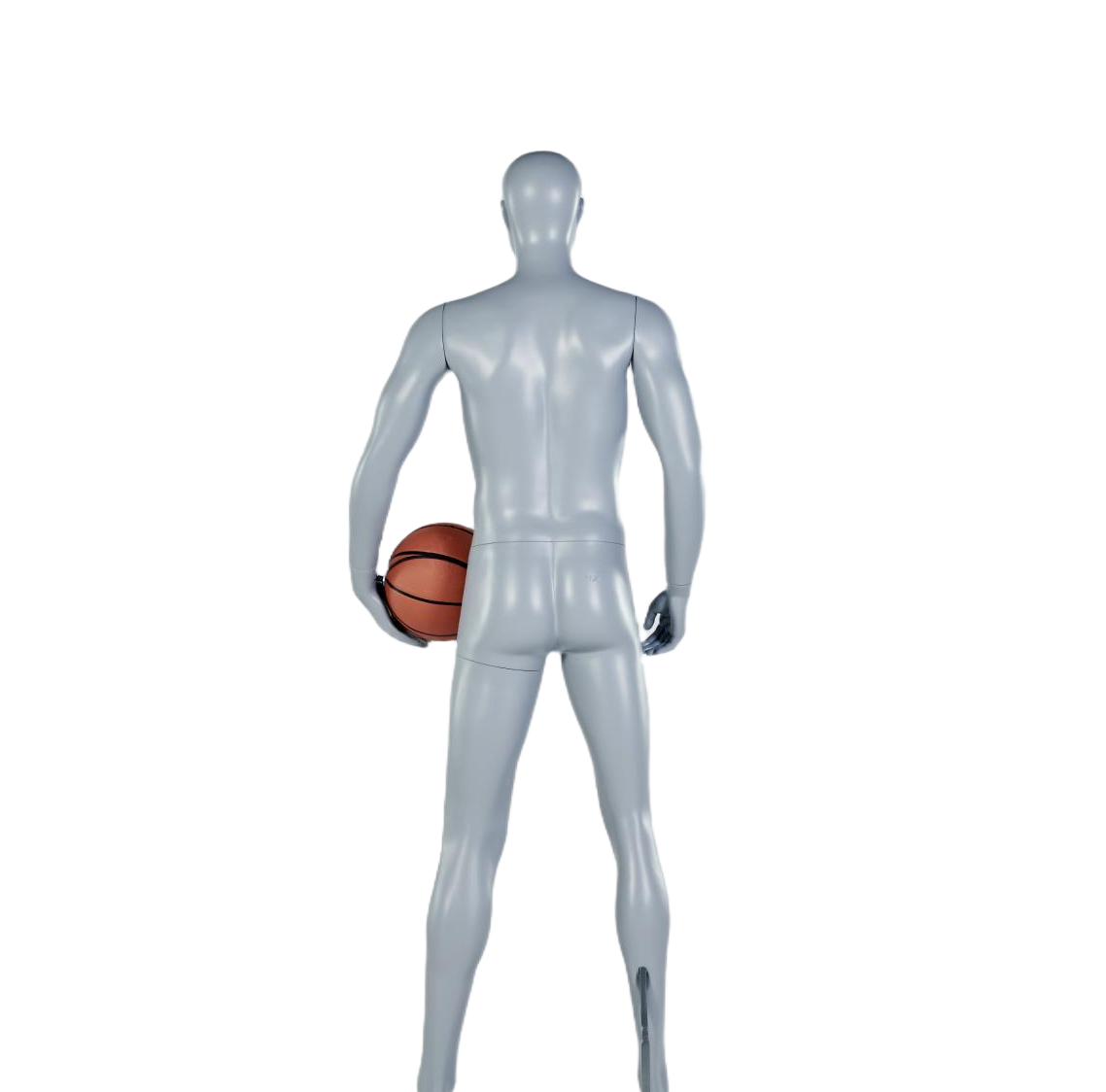 Manichino maschile che tiene in mano un pallone da basket