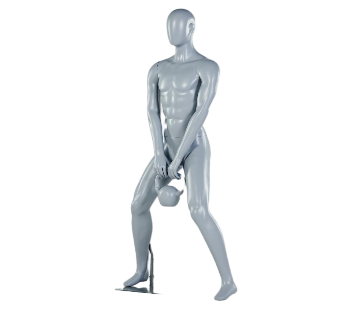 Manichino maschile che solleva kettlebell