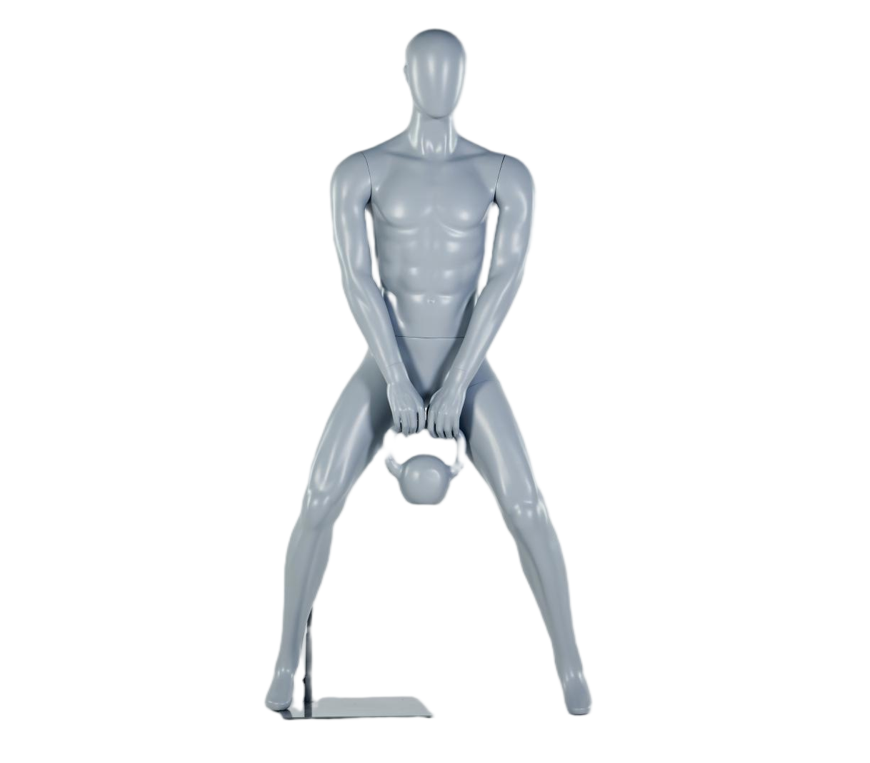 Manichino maschile che solleva kettlebell