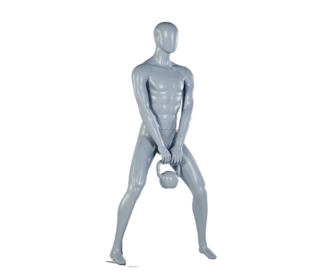 Manichino maschile che solleva kettlebell