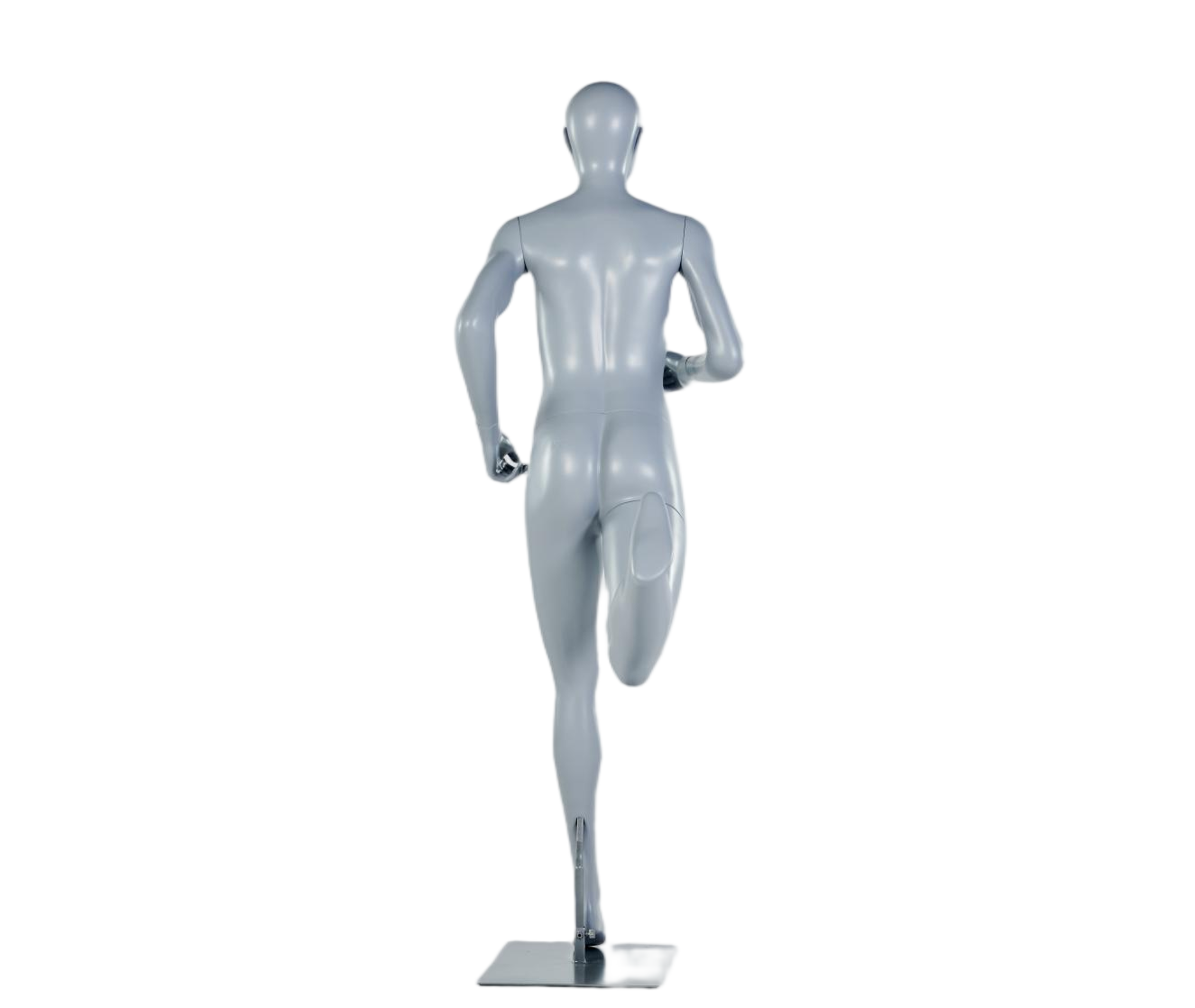 Maniquí femenino en pose de carrera