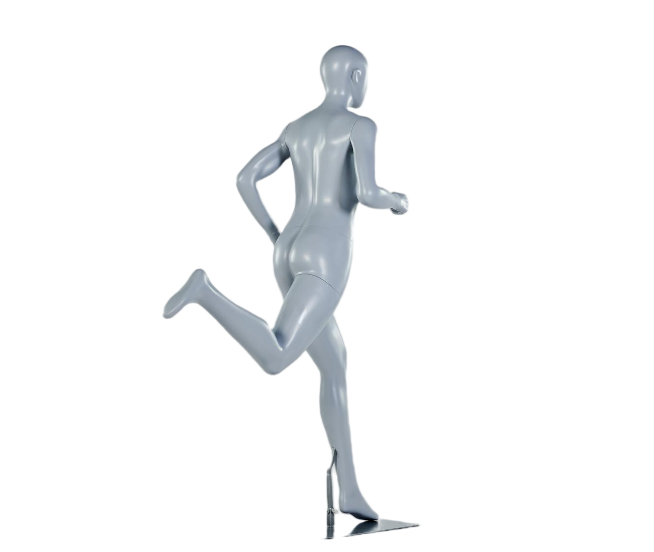 Maniquí femenino en pose de carrera