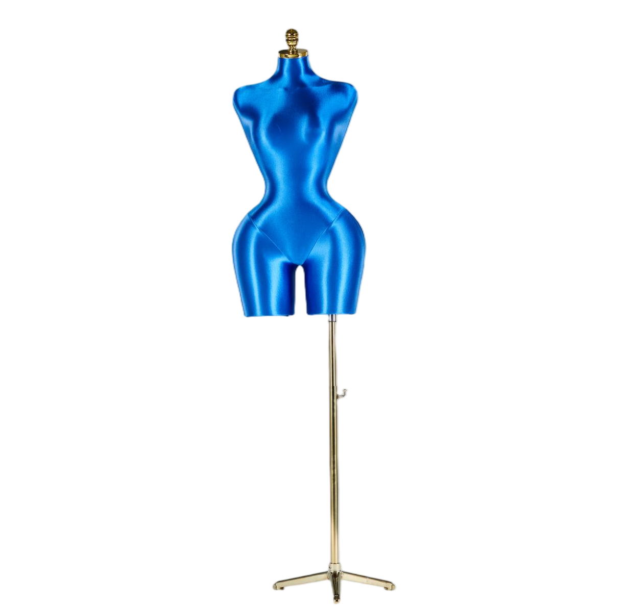 Maniquí femenino de medio cuerpo azul para exhibición
