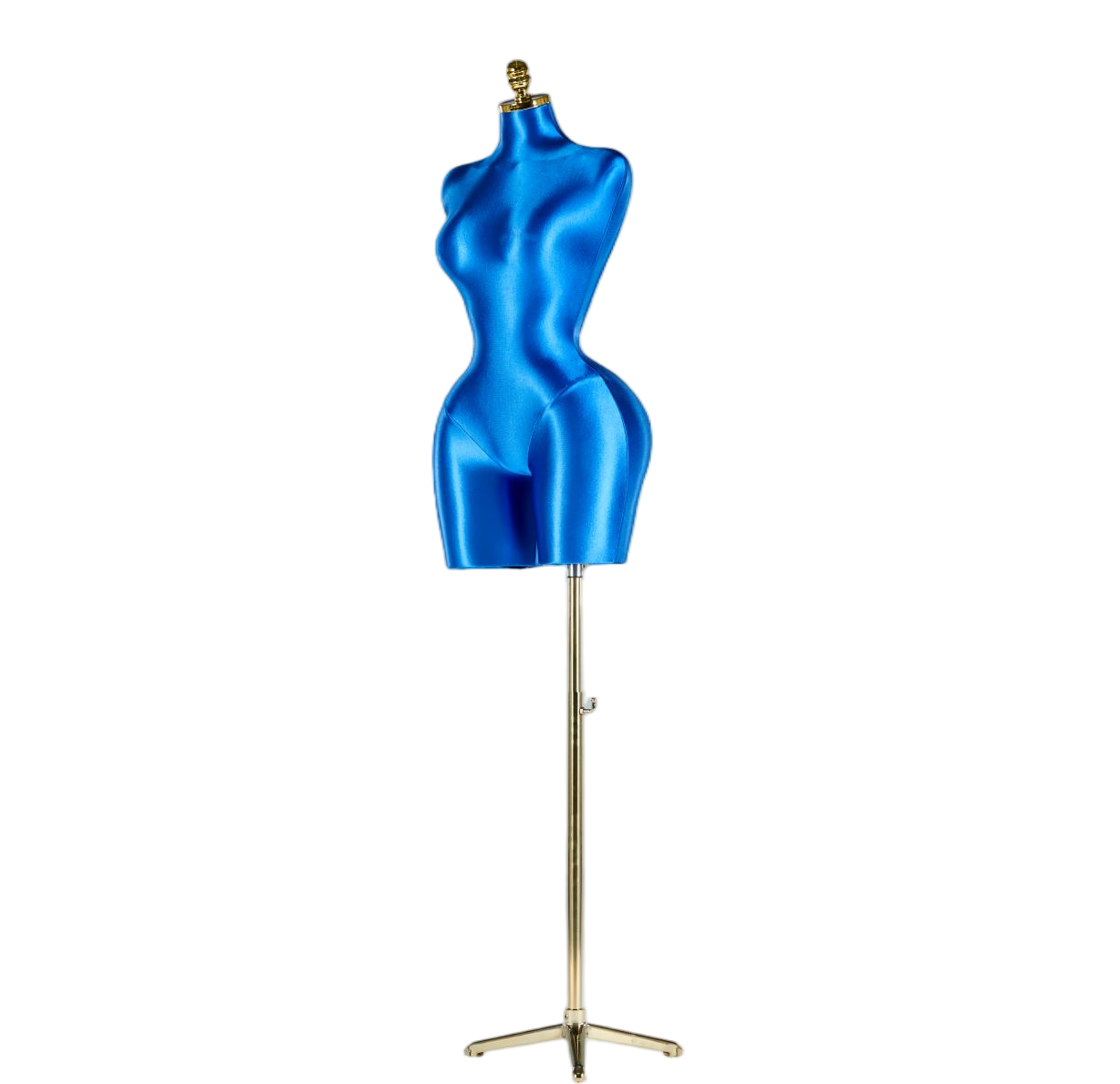Maniquí femenino de medio cuerpo azul para exhibición