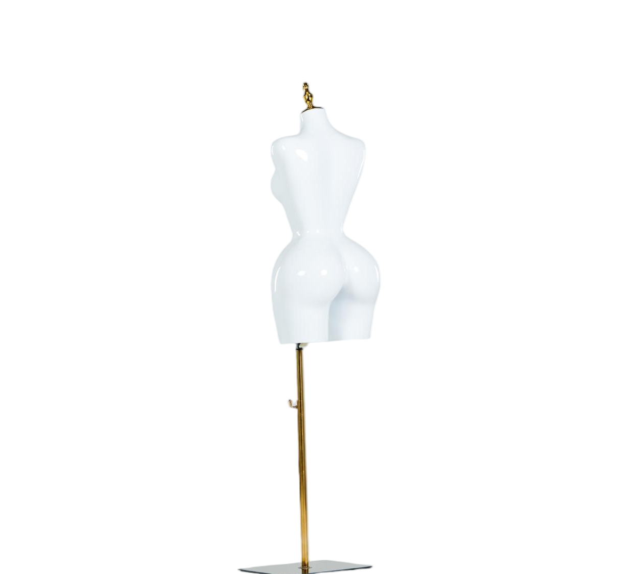 Maniquí femenino de medio cuerpo de color blanco brillante